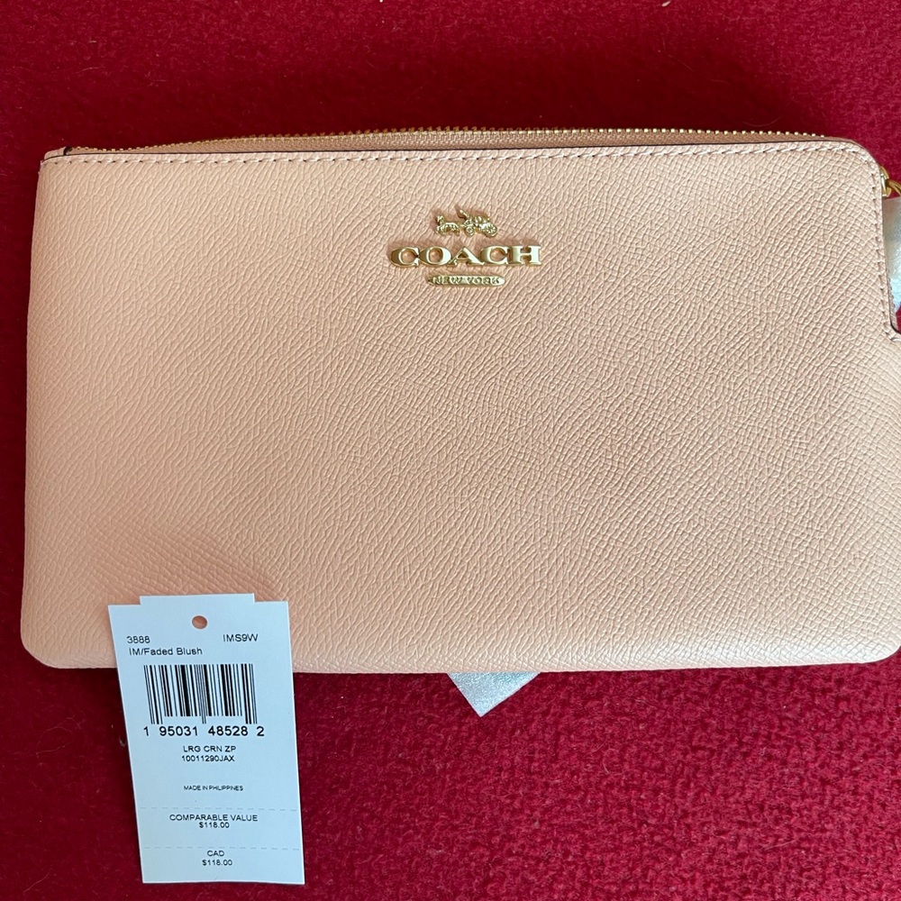 Coach Leather Wristlet ~ Faded Blush